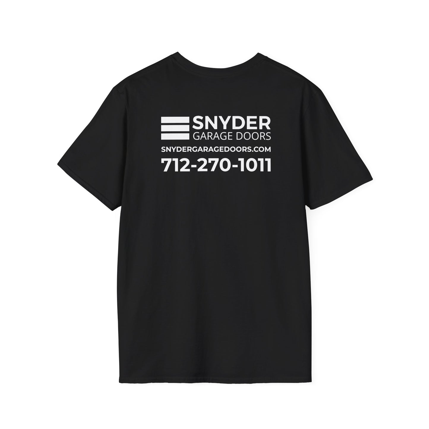 Chest Logo Work Shirt - Info Back - Unisex Softstyle Shirt