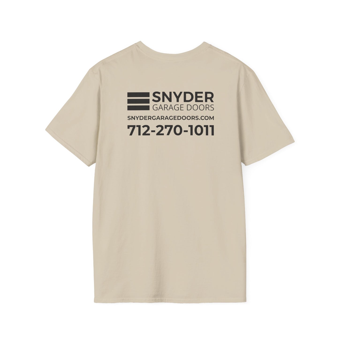 Chest Logo Work Shirt - Info Back - Unisex Softstyle Shirt