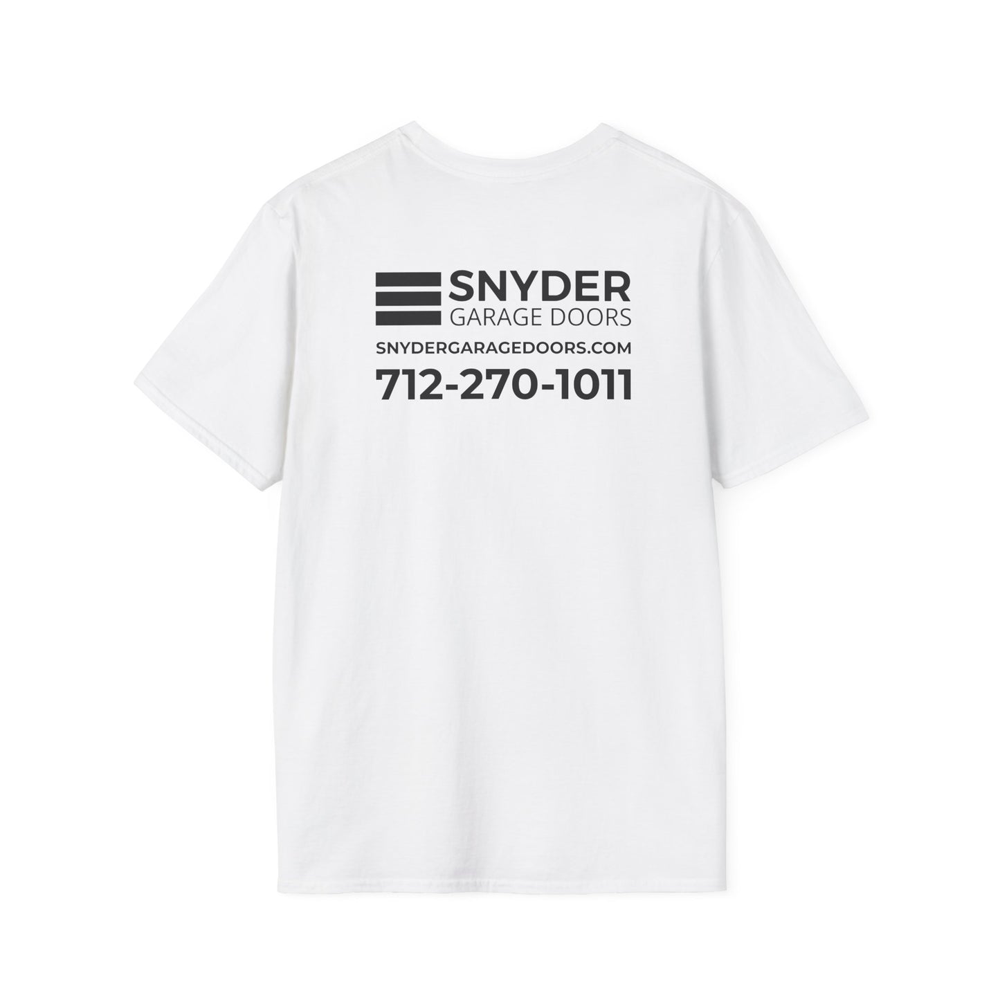 Chest Logo Work Shirt - Info Back - Unisex Softstyle Shirt