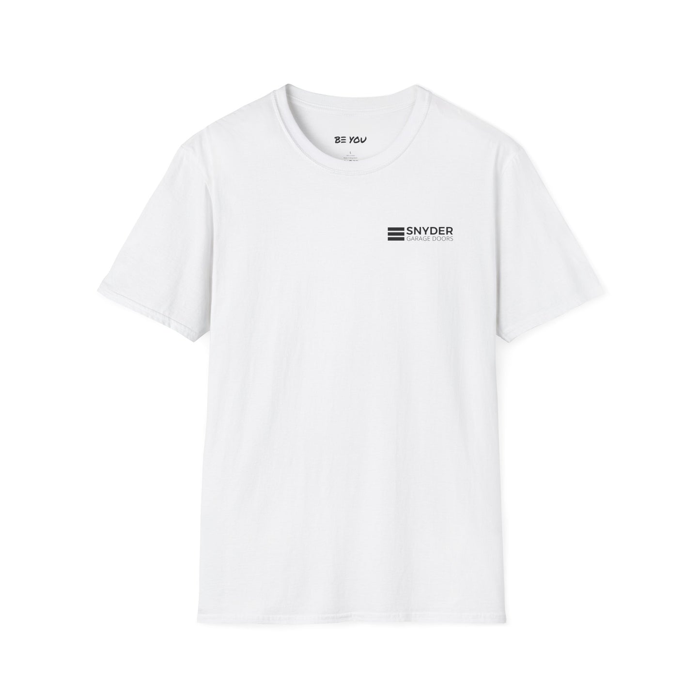 Chest Logo Work Shirt - Info Back - Unisex Softstyle Shirt