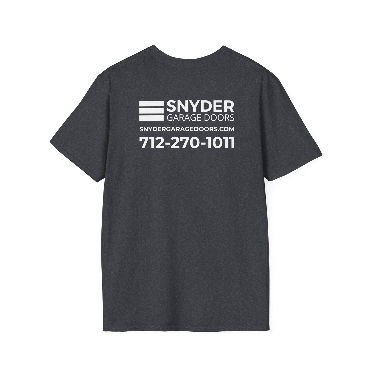 Chest Logo Work Shirt - Info Back - Unisex Softstyle Shirt